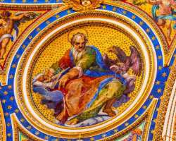 You can find different mosaic that looks like a painting inside the church.
